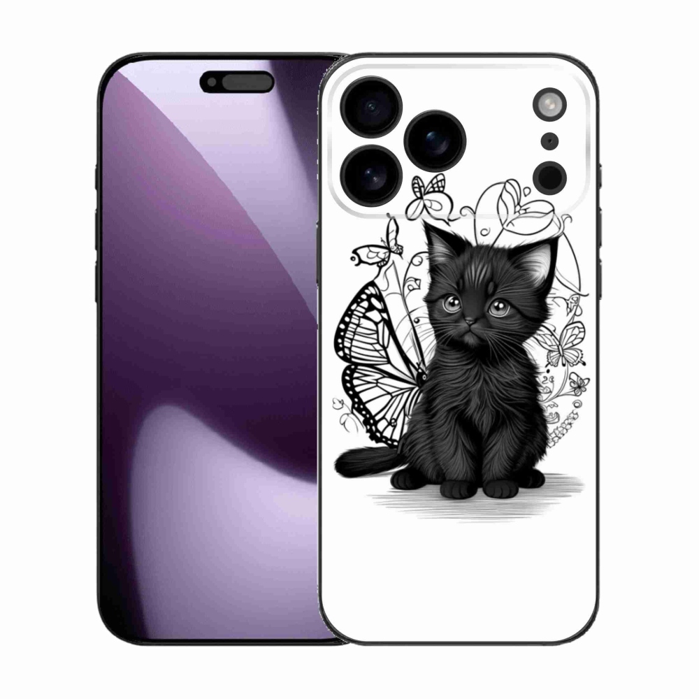 Gelový kryt mmCase na iPhone 17 Pro Max - černé kotě