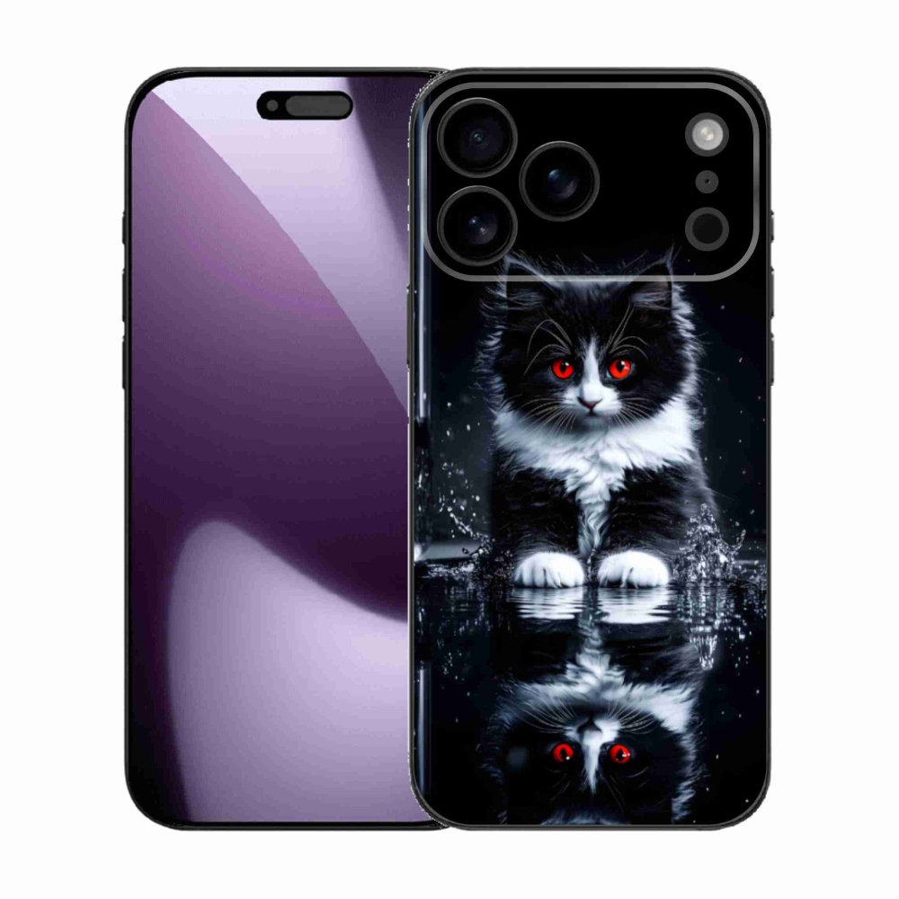 Gelový kryt mmCase na iPhone 17 Pro Max - černobílé kotě
