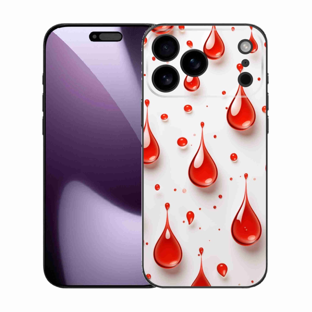 Gelový kryt mmCase na iPhone 17 Pro Max - červené kapky