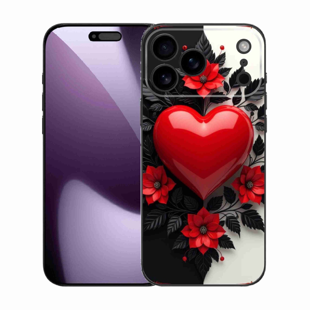 Gelový kryt mmCase na iPhone 17 Pro Max - červené srdce