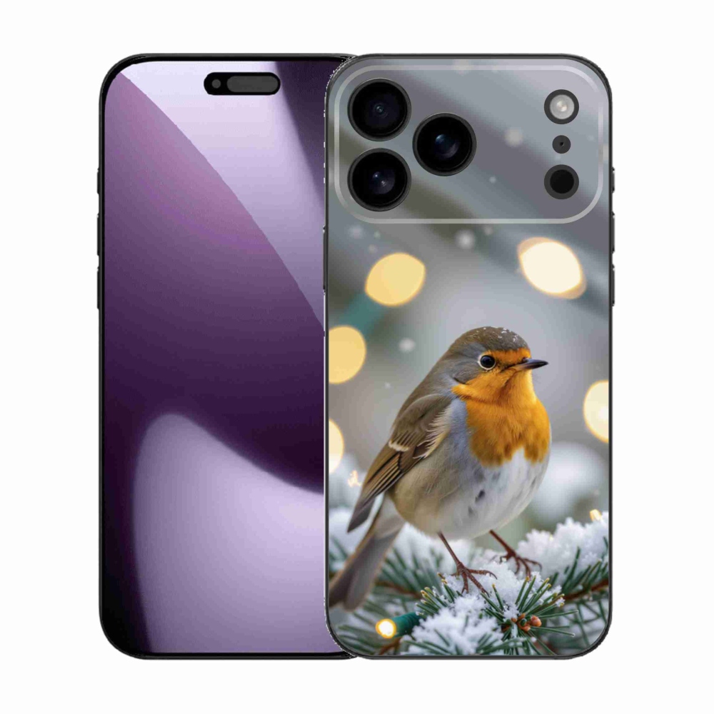 Gelový kryt mmCase na iPhone 17 Pro Max - červenka v zimě