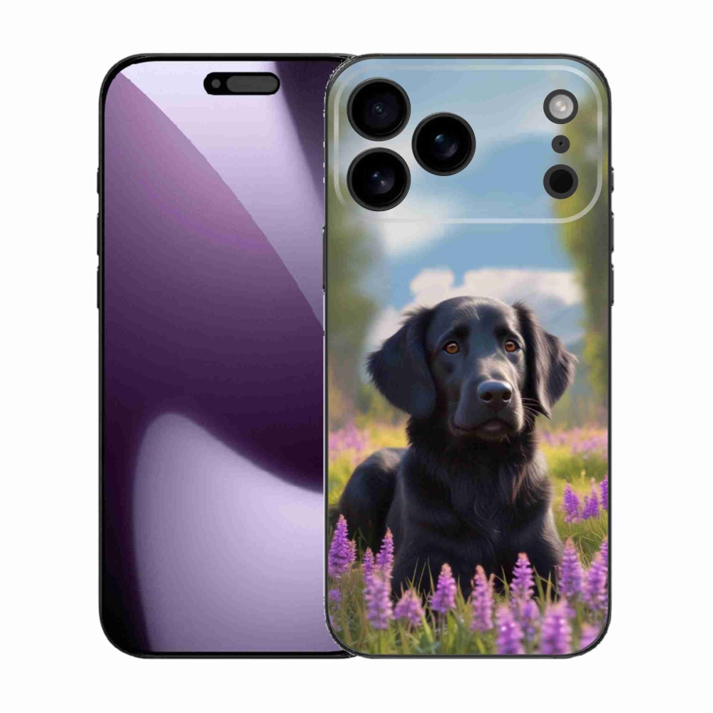Gelový kryt mmCase na iPhone 17 Pro Max - elegantní černý retrívr