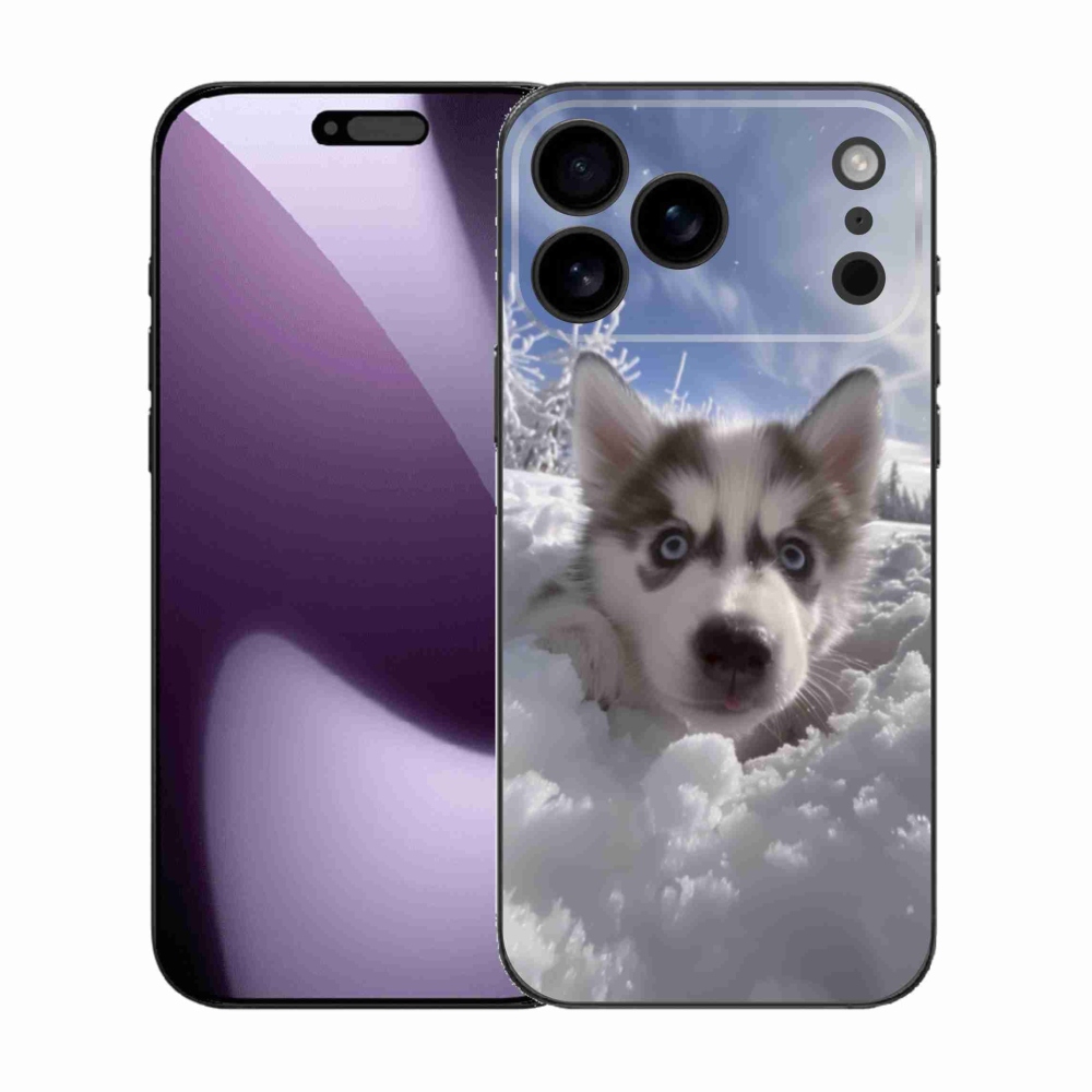 Gelový kryt mmCase na iPhone 17 Pro Max - husky ve sněhu
