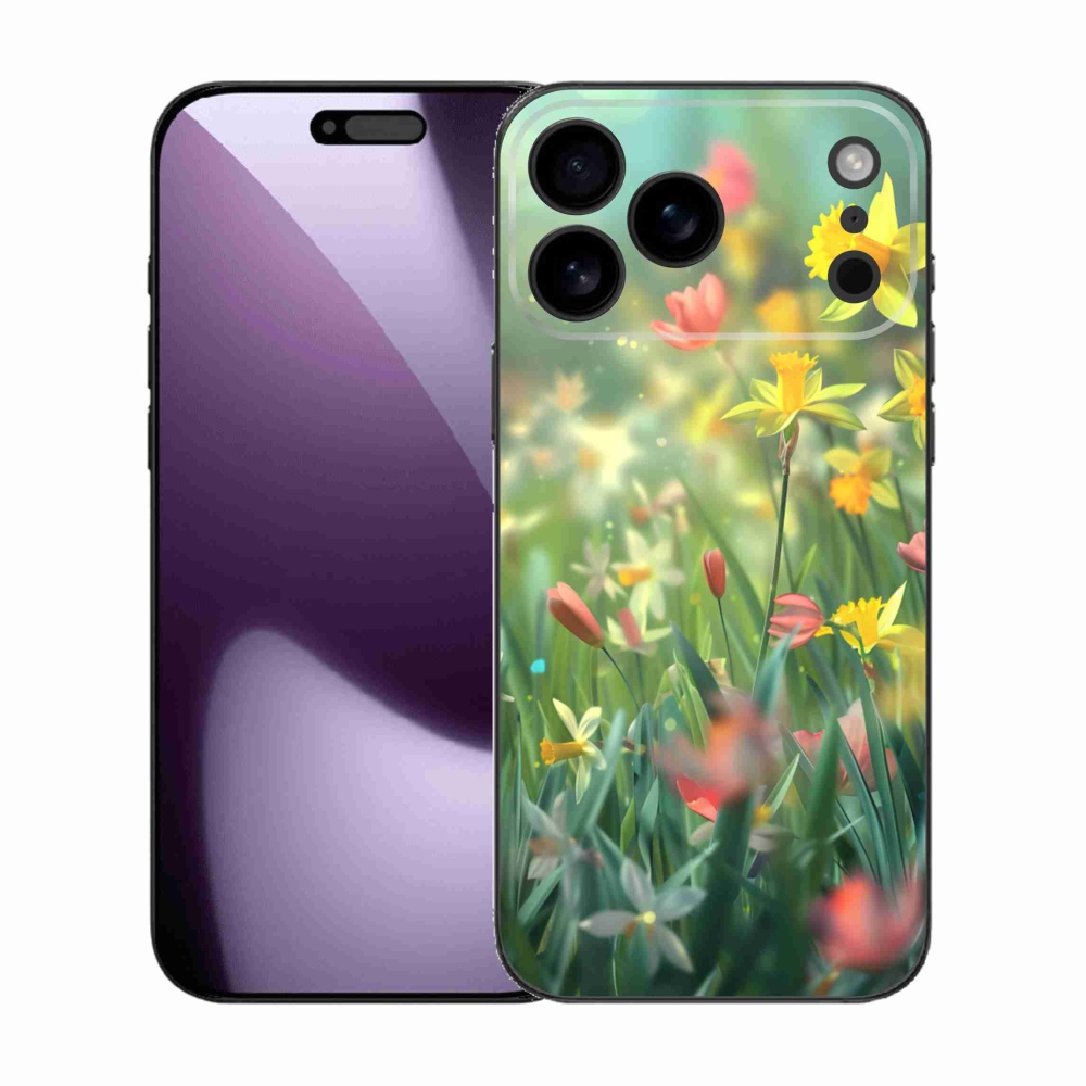 Gelový kryt mmCase na iPhone 17 Pro Max - jarní květy