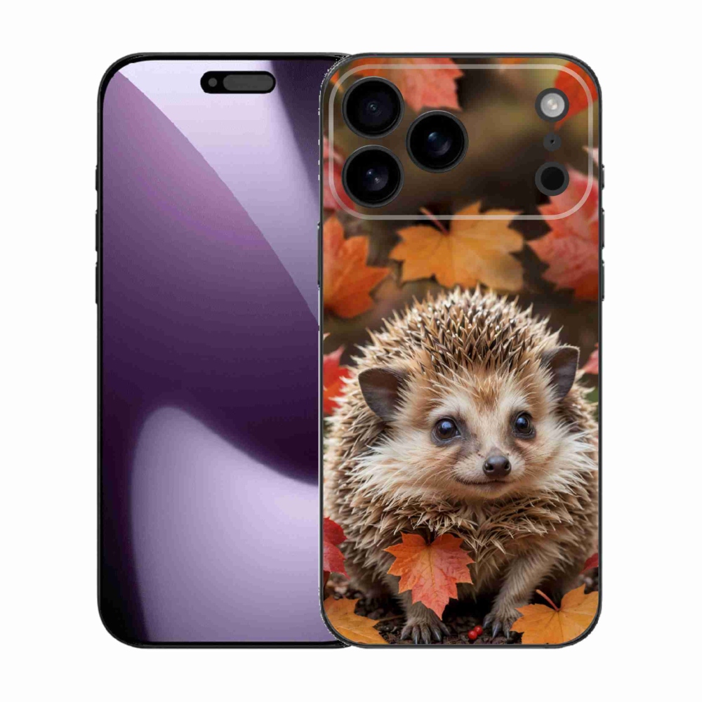 Gelový kryt mmCase na iPhone 17 Pro Max - ježek v listí