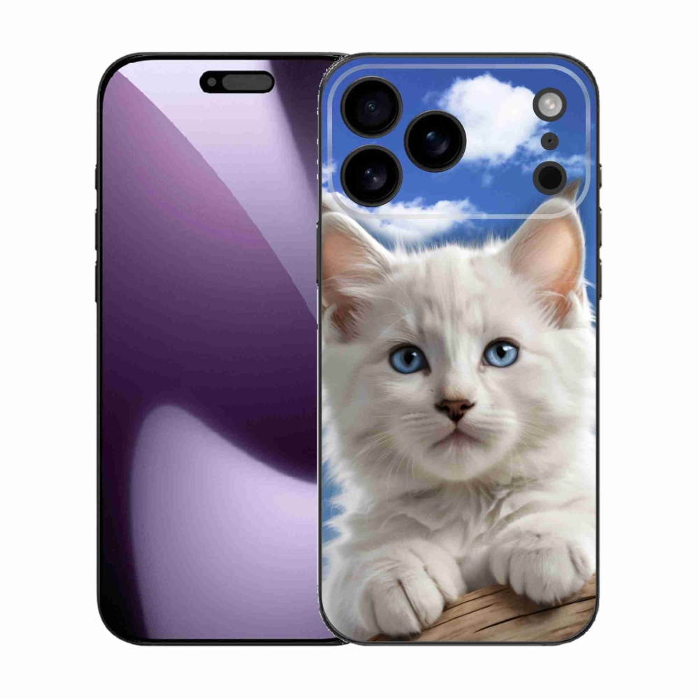Gelový kryt mmCase na iPhone 17 Pro Max - kotě a oblaka