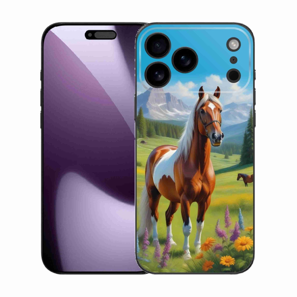 Gelový kryt mmCase na iPhone 17 Pro Max - kůň na louce