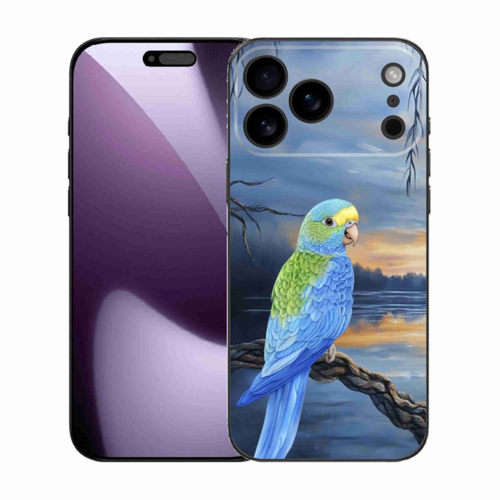 Gelový kryt mmCase na iPhone 17 Pro Max - modrý papoušek