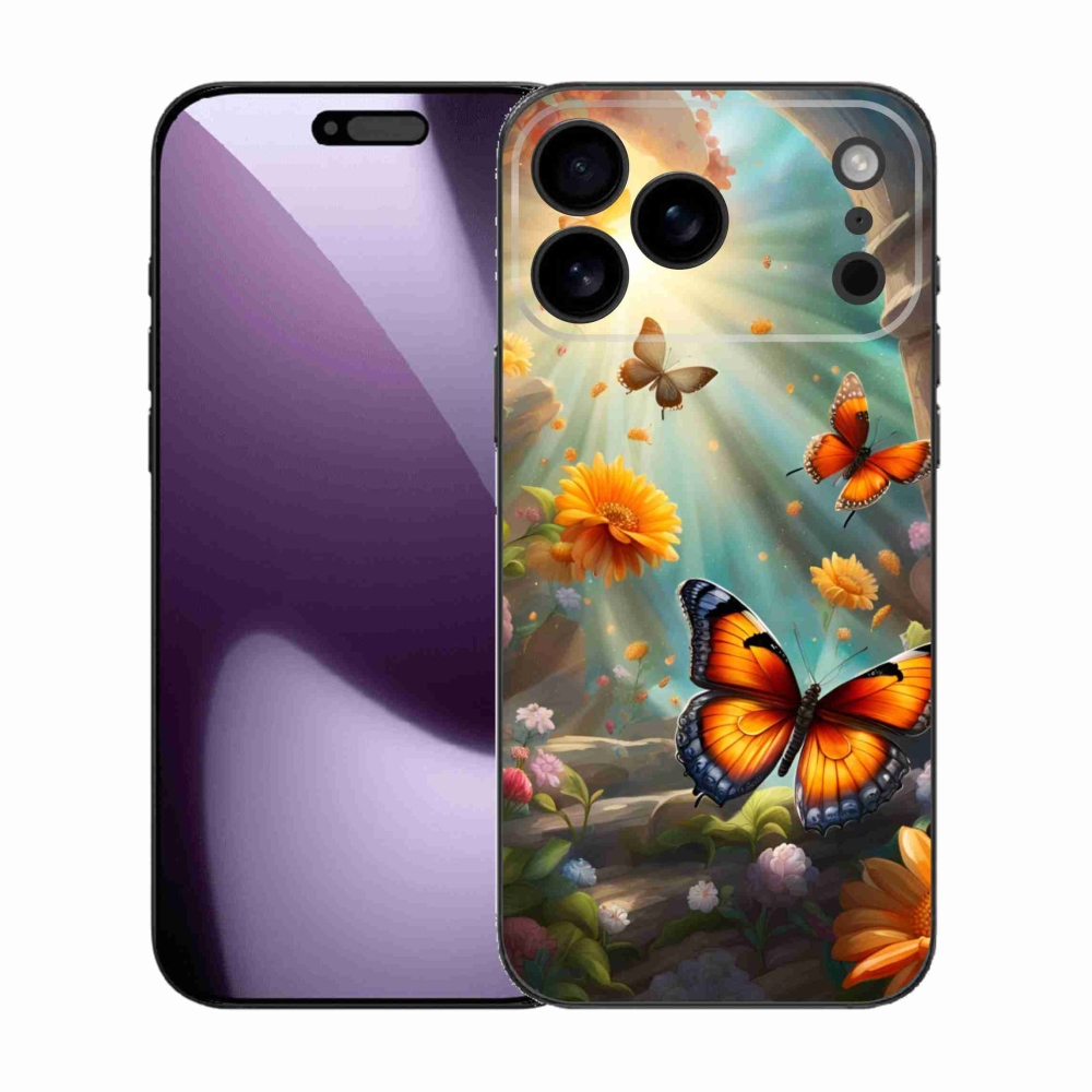 Gelový kryt mmCase na iPhone 17 Pro Max - motýlí zahrada 2