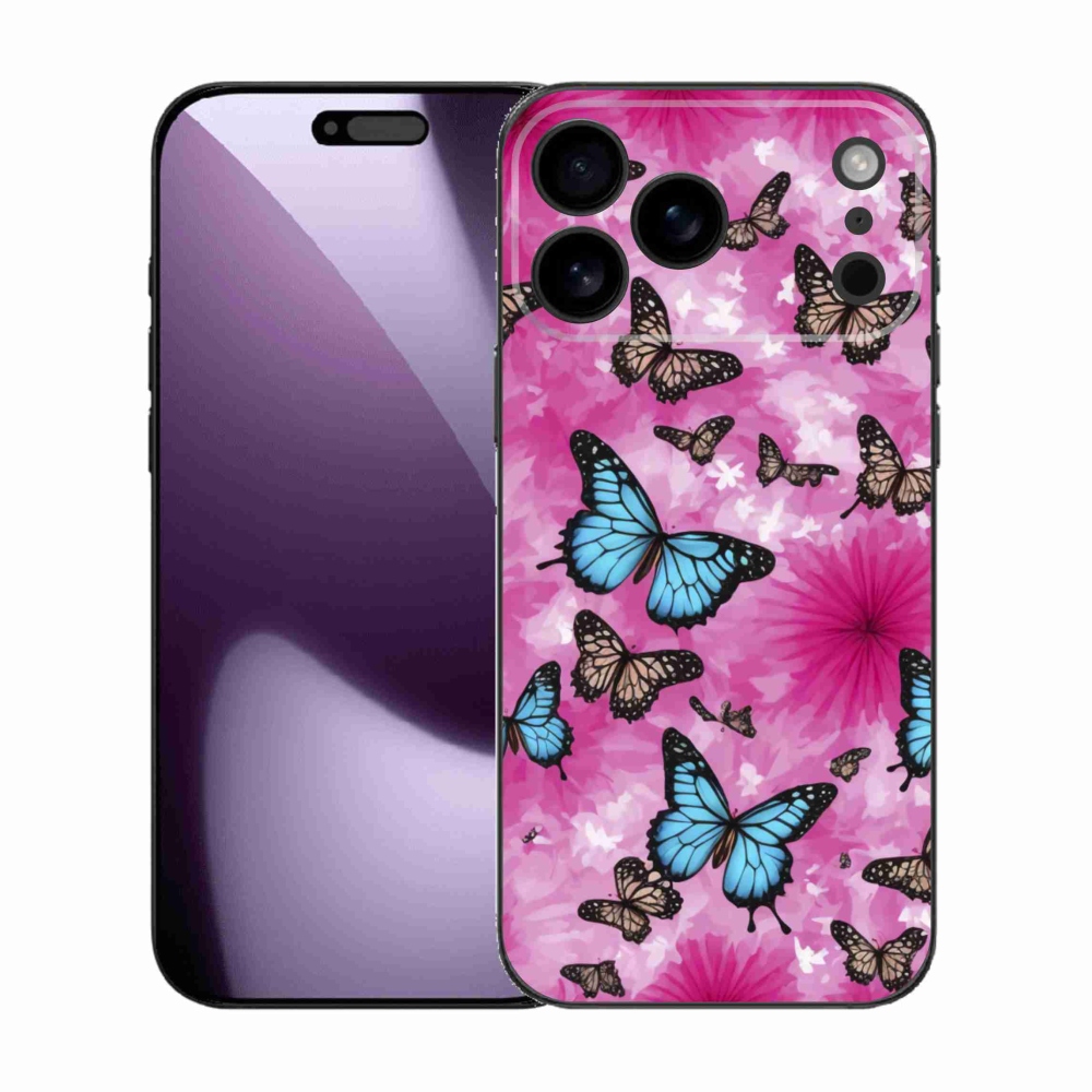 Gelový kryt mmCase na iPhone 17 Pro Max - motýlí zahrada