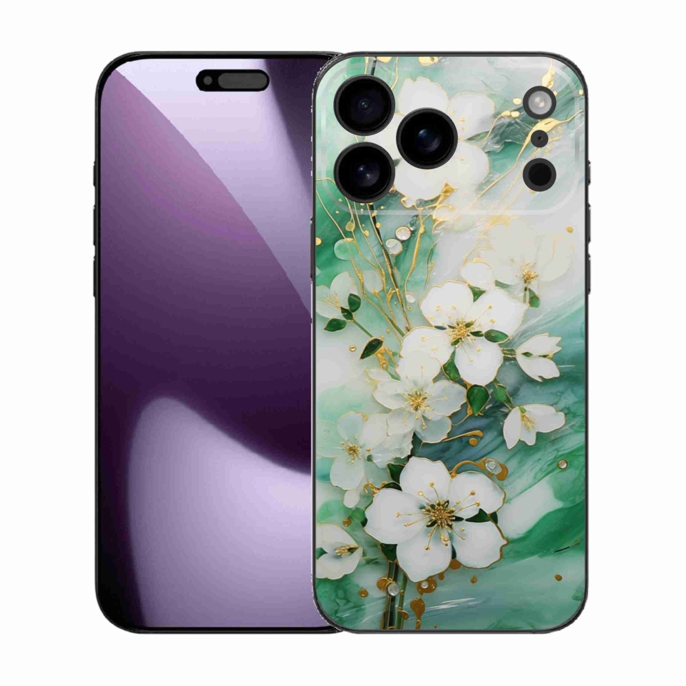 Gelový kryt mmCase na iPhone 17 Pro Max - něžné květy