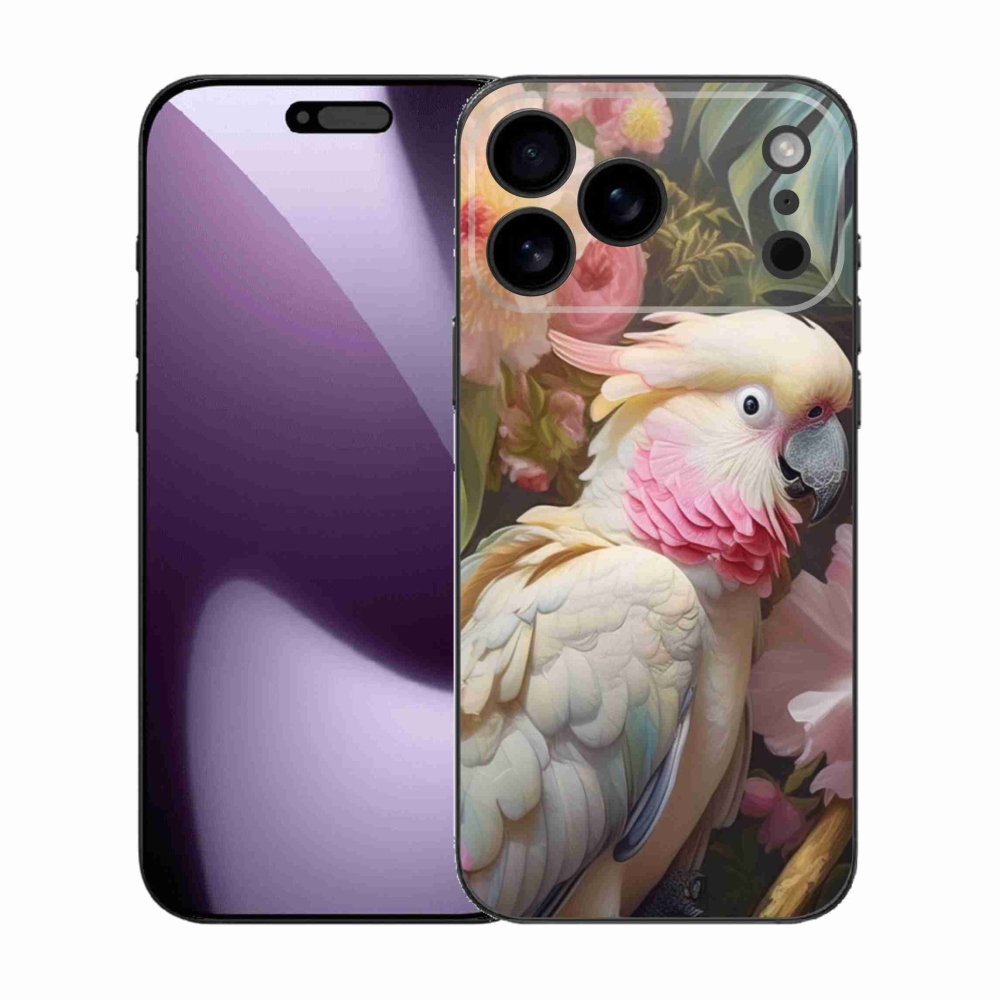 Gelový kryt mmCase na iPhone 17 Pro Max - papoušek kakadu růžový 2