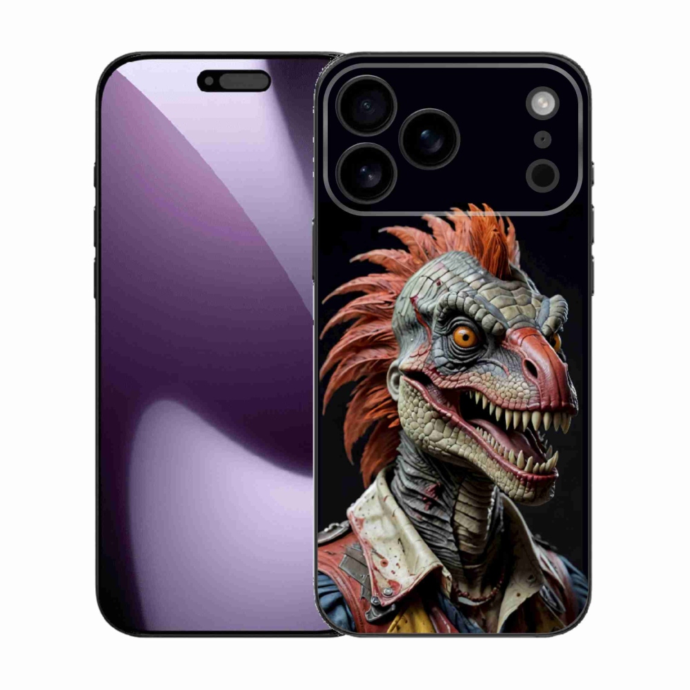 Gelový kryt mmCase na iPhone 17 Pro Max - punk dinosaurus