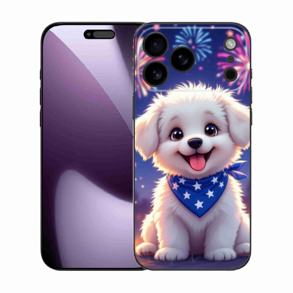 Gelový kryt mmCase na iPhone 17 Pro Max - slavnostní štěně