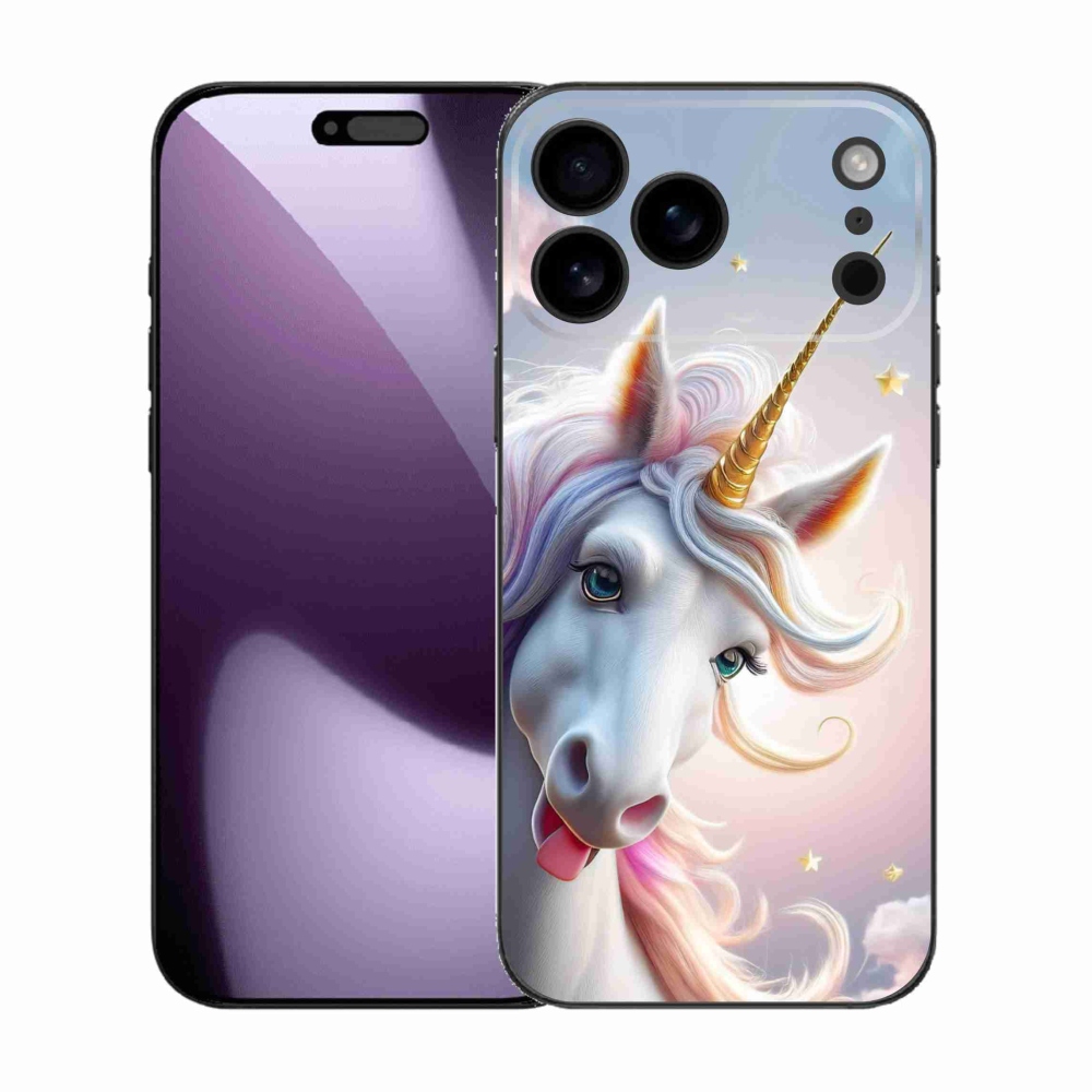 Gelový kryt mmCase na iPhone 17 Pro Max - veselý jednorožec