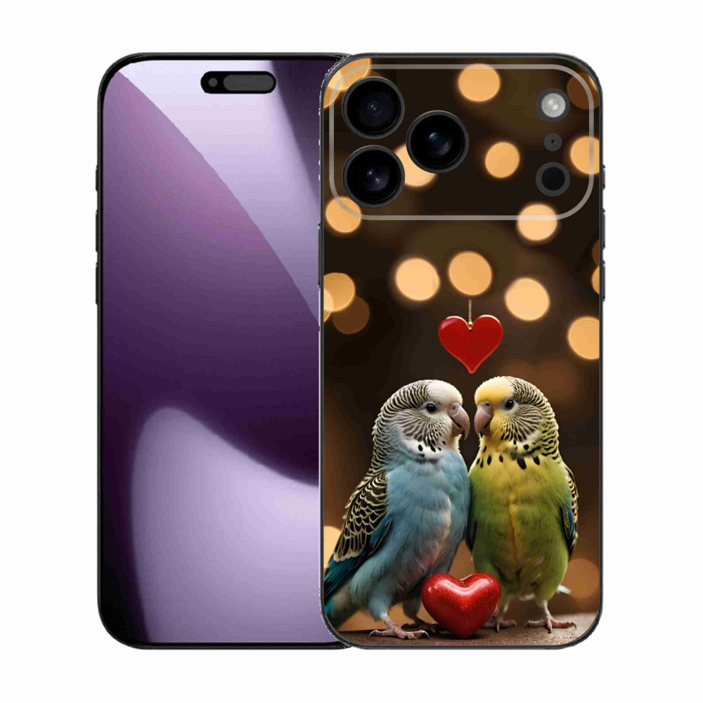 Gelový kryt mmCase na iPhone 17 Pro Max - zamilovaní papoušci