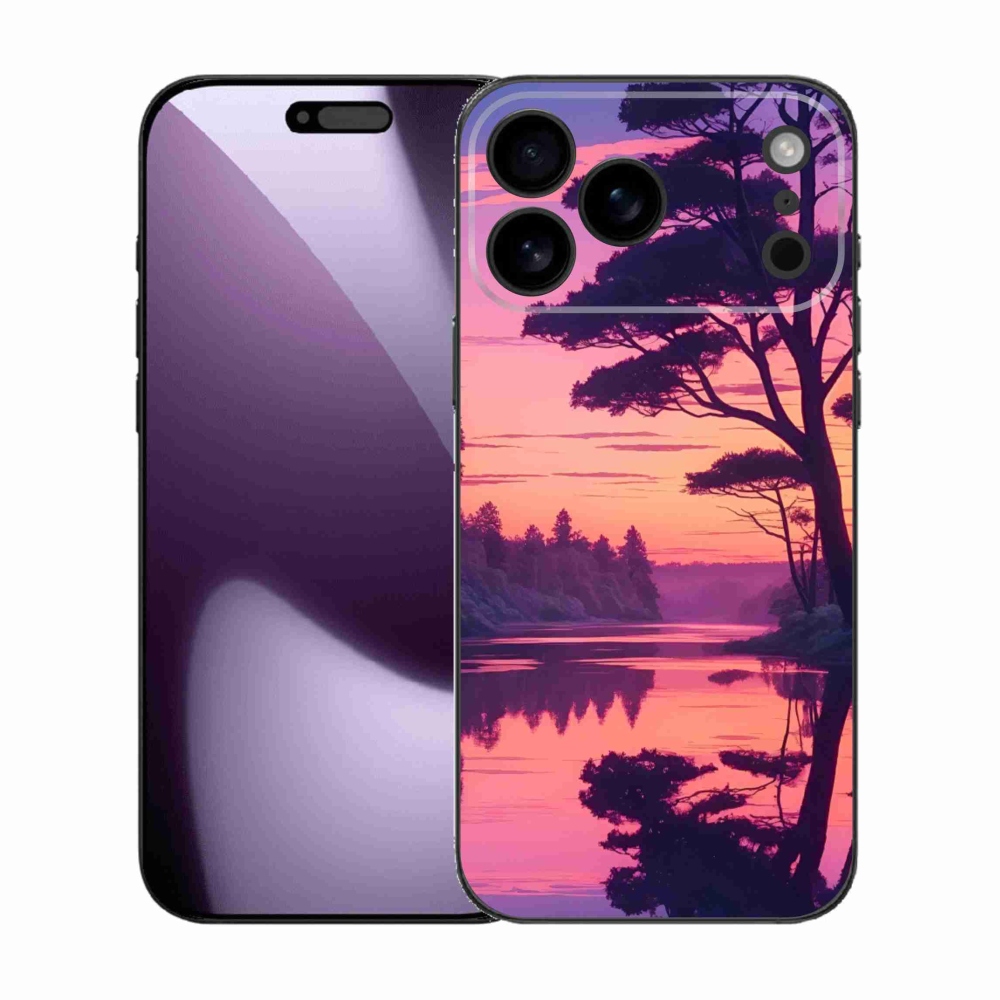 Gelový kryt mmCase na iPhone 17 Pro Max - západ slunce nad jezerem