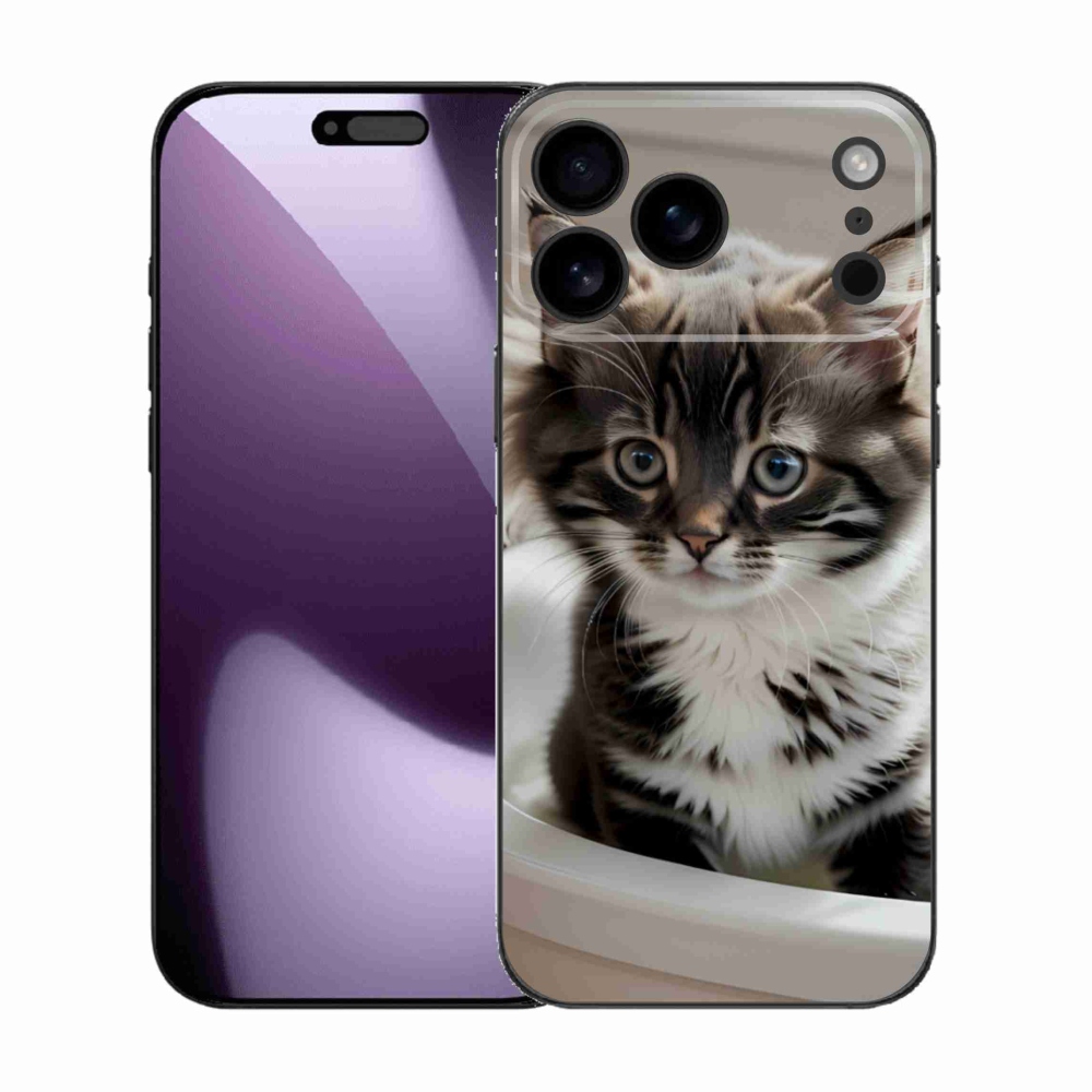 Gelový kryt mmCase na iPhone 17 Pro Max - zvědavé kotě