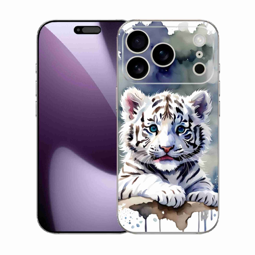 Gelový kryt mmCase na iPhone 17 Pro - mládě bílého tygra