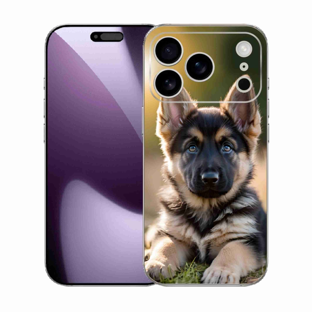 Gelový kryt mmCase na iPhone 17 Pro - německý ovčák v přírodě