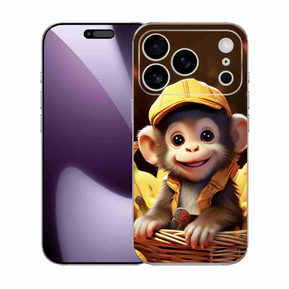 Gelový kryt mmCase na iPhone 17 Pro - opice v košíku