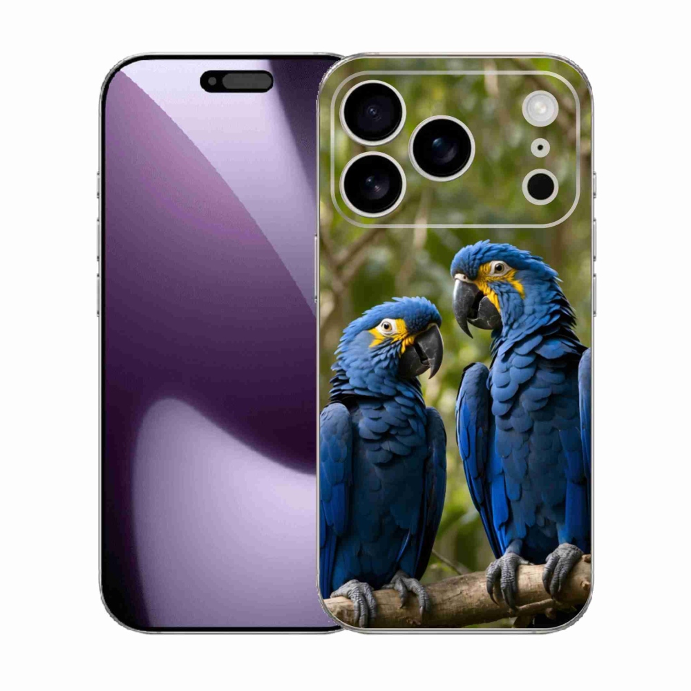 Gelový kryt mmCase na iPhone 17 Pro - papouščí duo