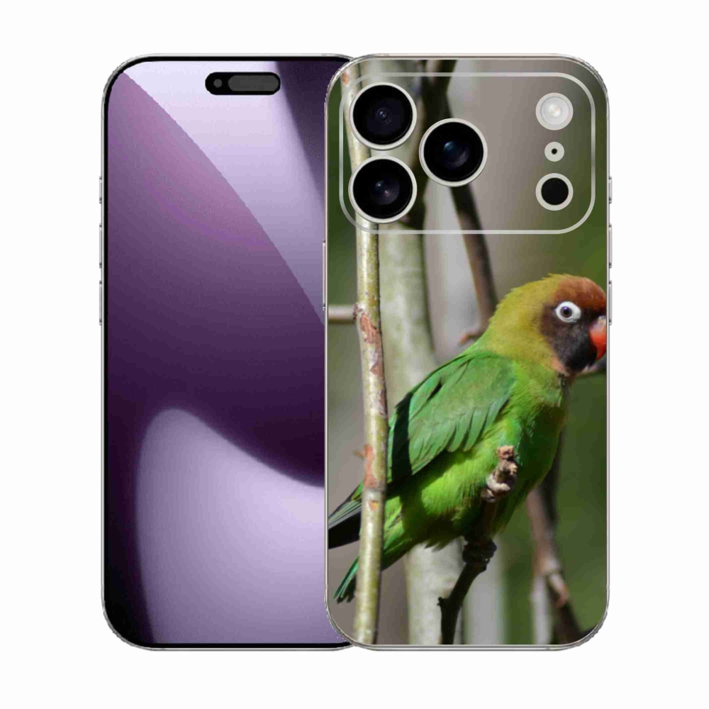 Gelový kryt mmCase na iPhone 17 Pro - papoušek agapornis