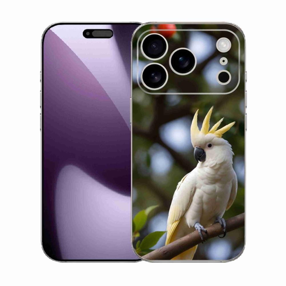 Gelový kryt mmCase na iPhone 17 Pro - papoušek kakadu 3