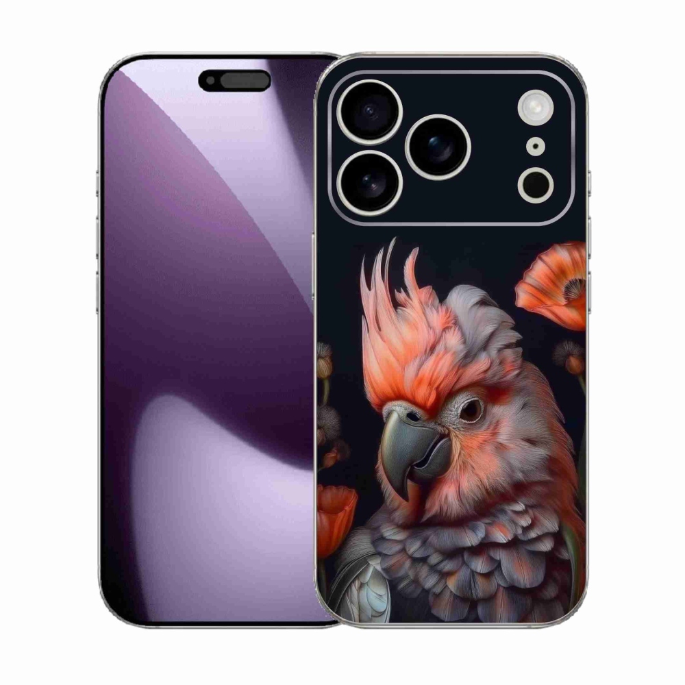 Gelový kryt mmCase na iPhone 17 Pro - papoušek kakadu v barvách