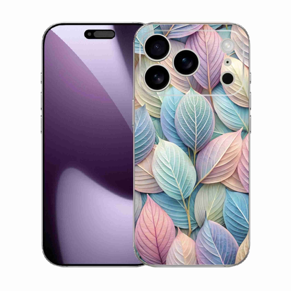 Gelový kryt mmCase na iPhone 17 Pro - pastelové listy