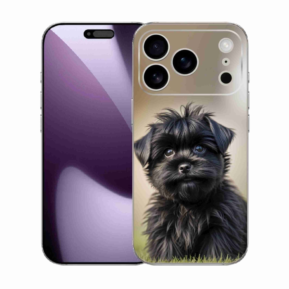 Gelový kryt mmCase na iPhone 17 Pro - roztomilý černý pejsek