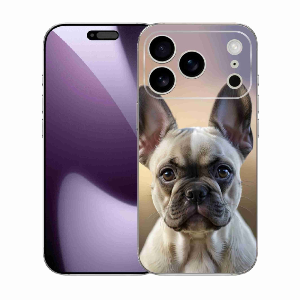 Gelový kryt mmCase na iPhone 17 Pro - roztomilý francouzský buldoček