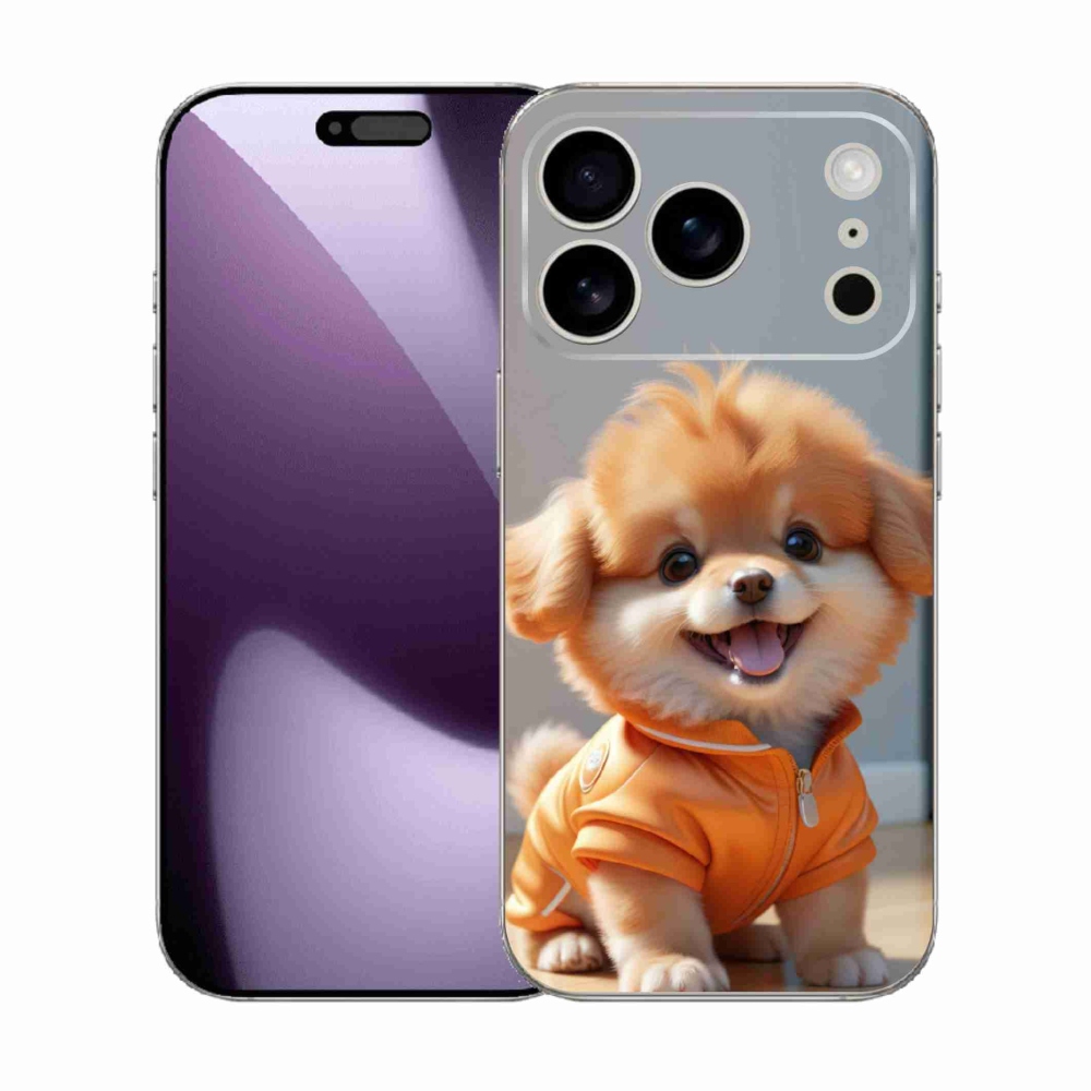 Gelový kryt mmCase na iPhone 17 Pro - roztomilý pomeranian v mikině