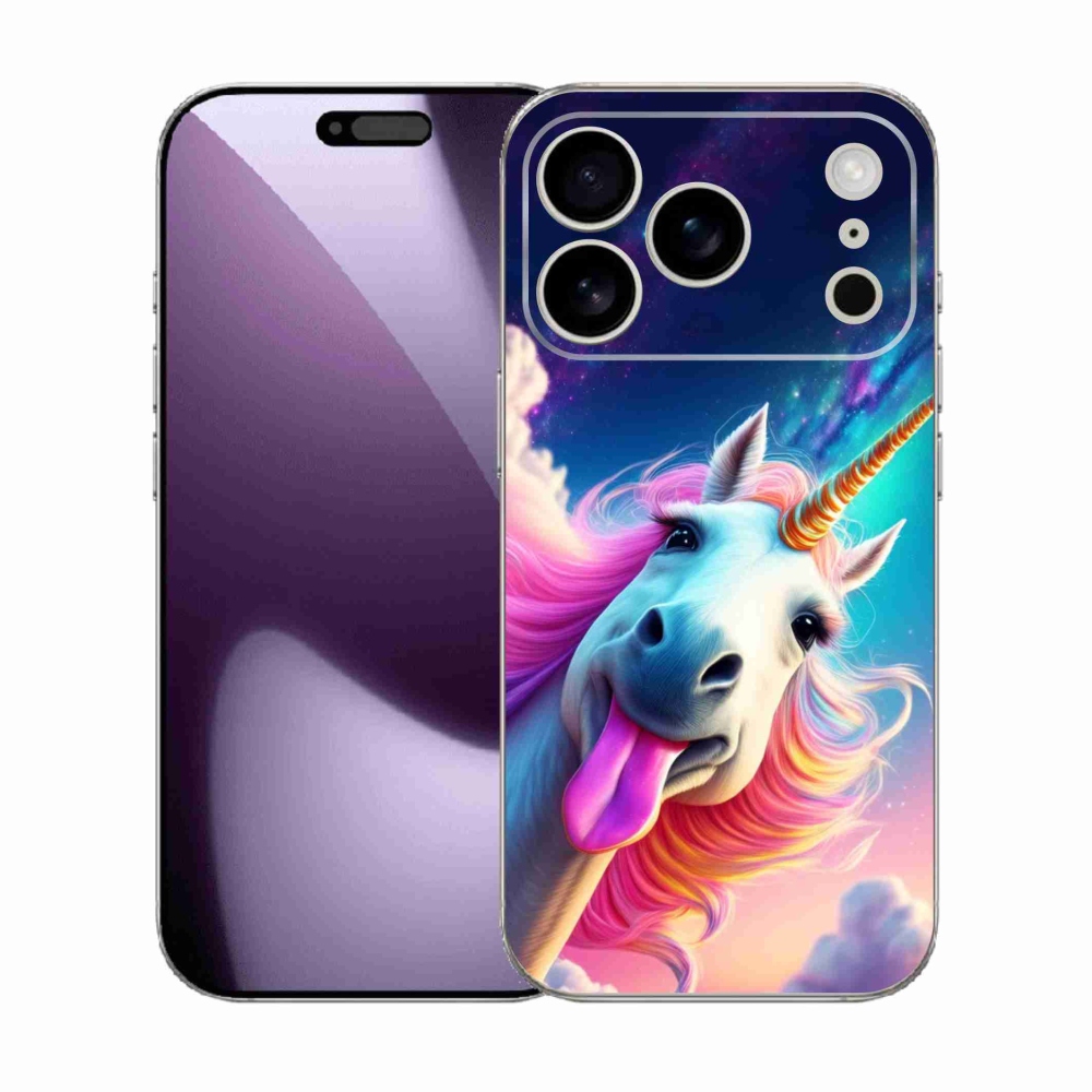 Gelový kryt mmCase na iPhone 17 Pro - šílený jednorožec