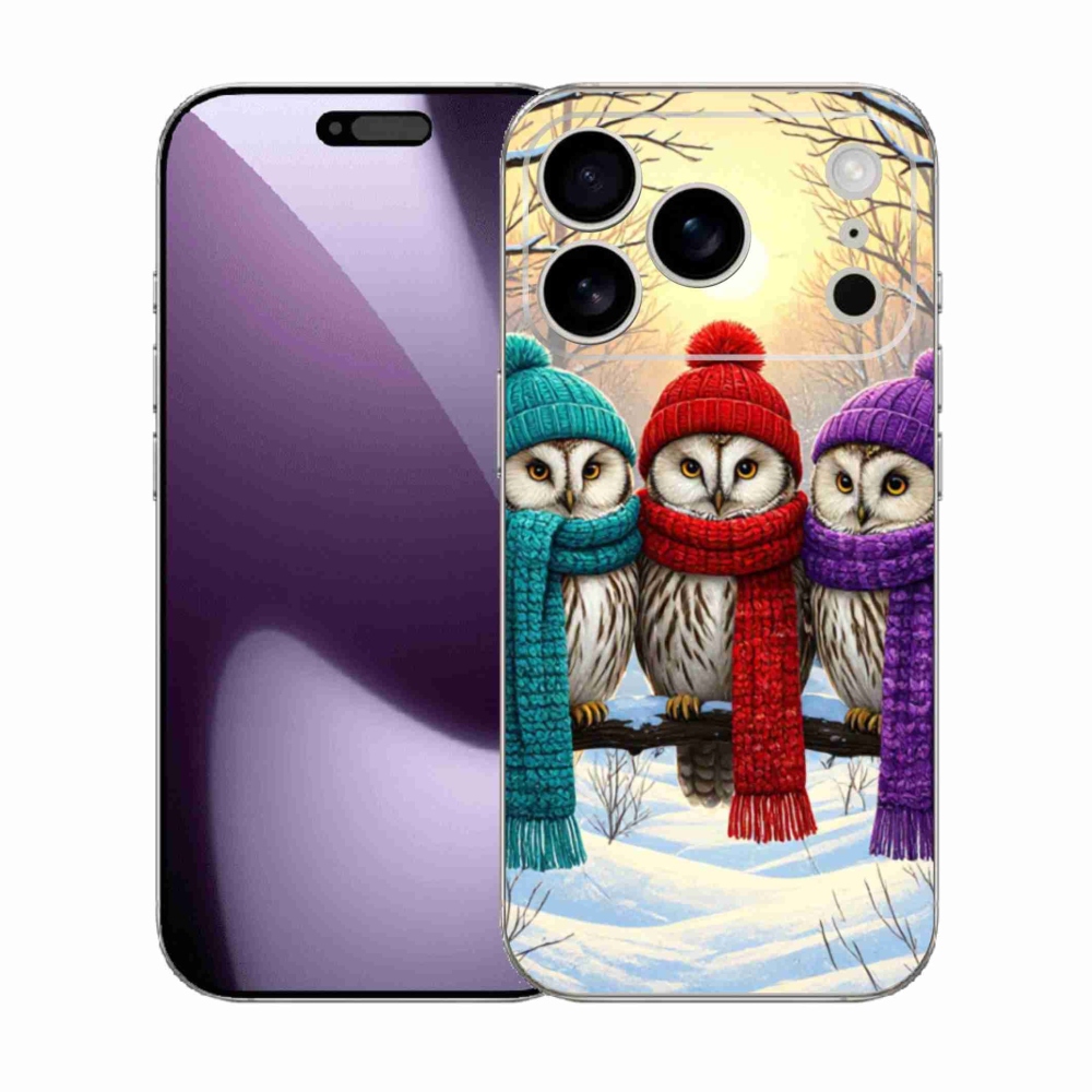 Gelový kryt mmCase na iPhone 17 Pro - soví přátelé