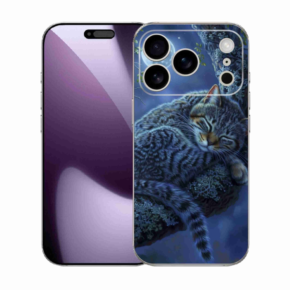 Gelový kryt mmCase na iPhone 17 Pro - spící kočka