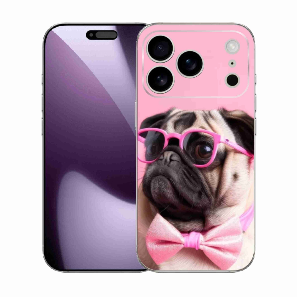 Gelový kryt mmCase na iPhone 17 Pro - stylový mops