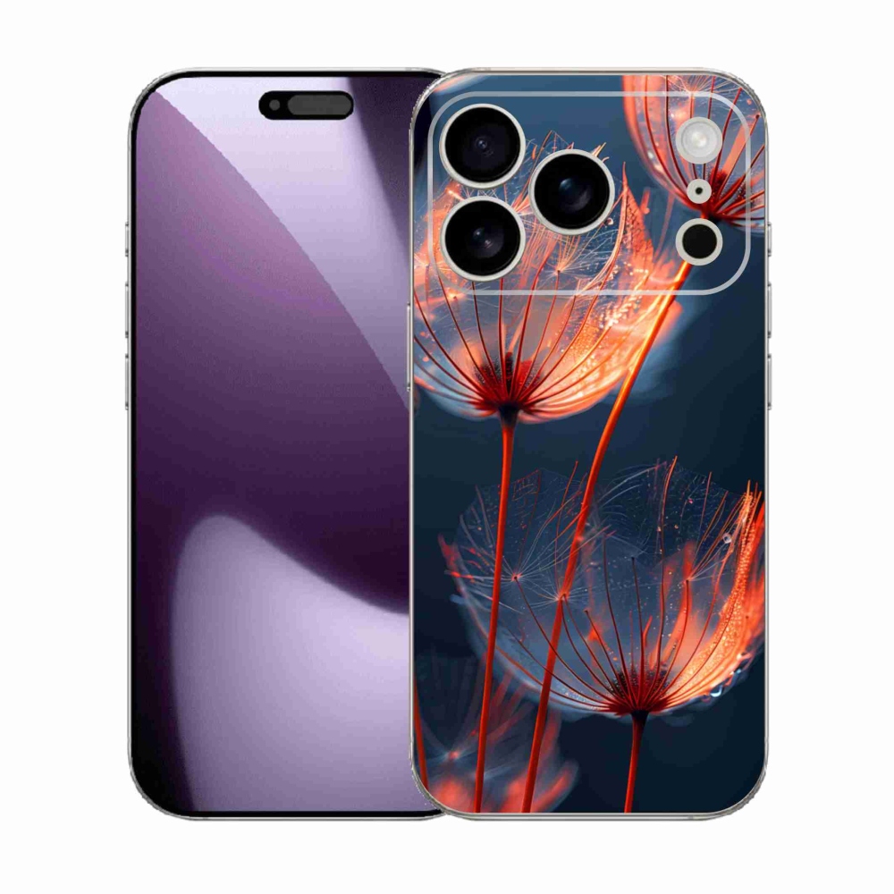 Gelový kryt mmCase na iPhone 17 Pro - světélkující chmýří