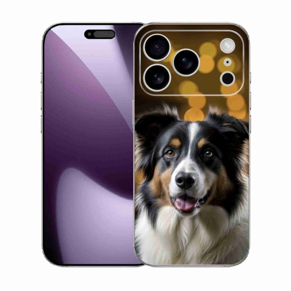 Gelový kryt mmCase na iPhone 17 Pro - usměvavý australský ovčák