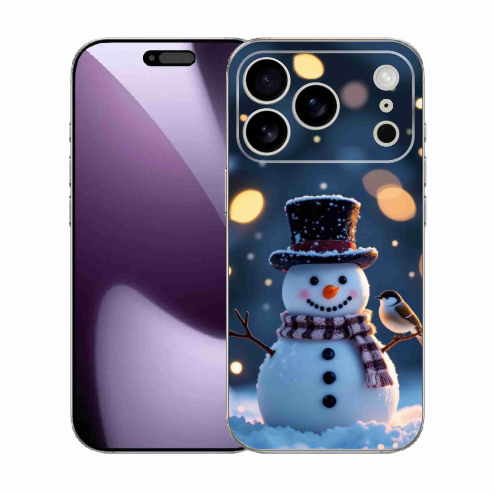 Gelový kryt mmCase na iPhone 17 Pro - vánoční sněhulák