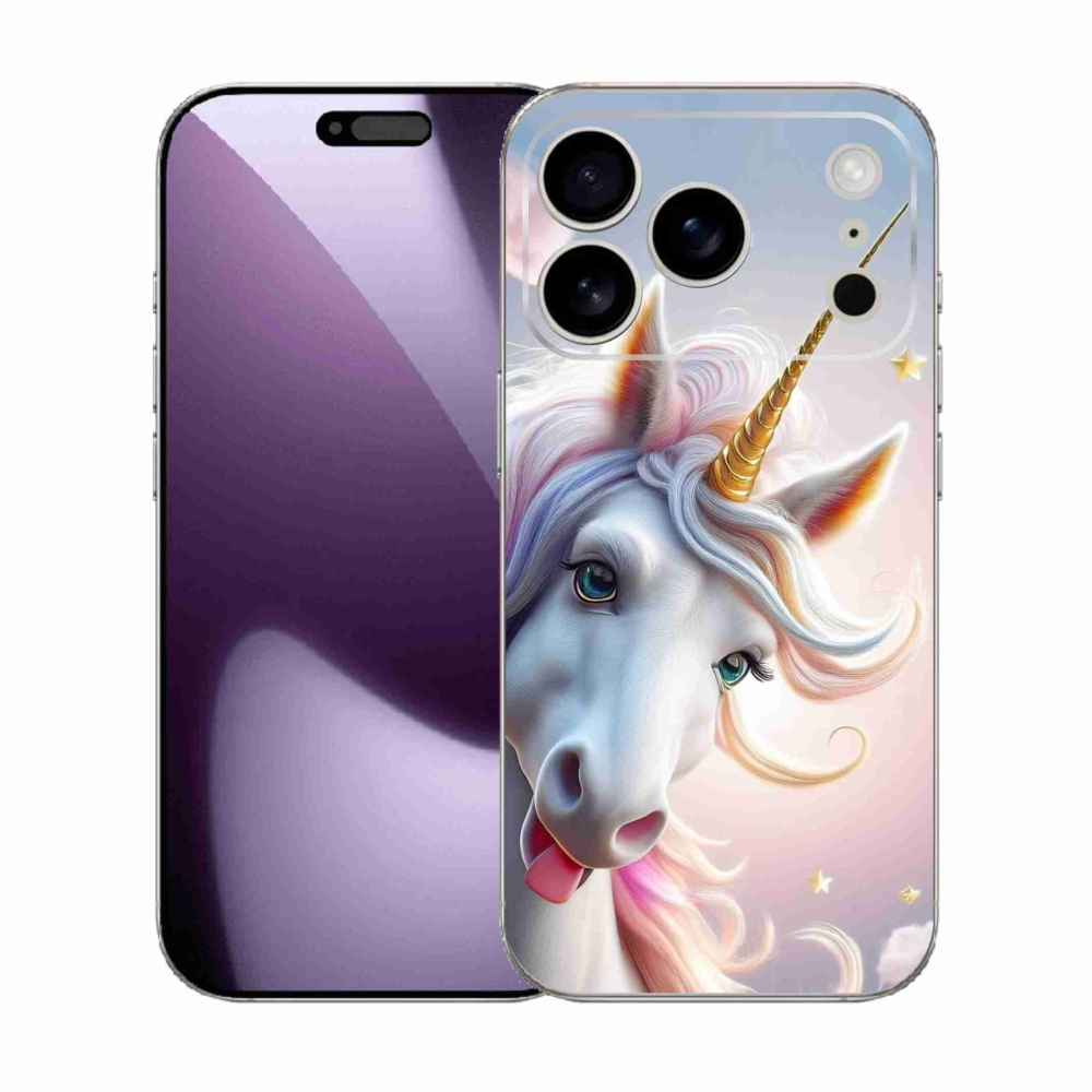 Gelový kryt mmCase na iPhone 17 Pro - veselý jednorožec