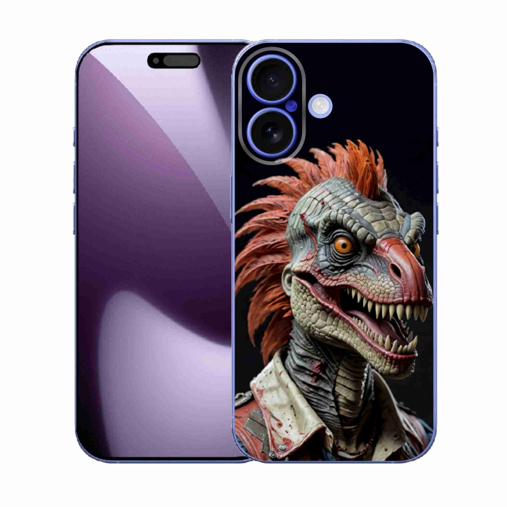 Gelový kryt mmCase na iPhone 17 - punk dinosaurus