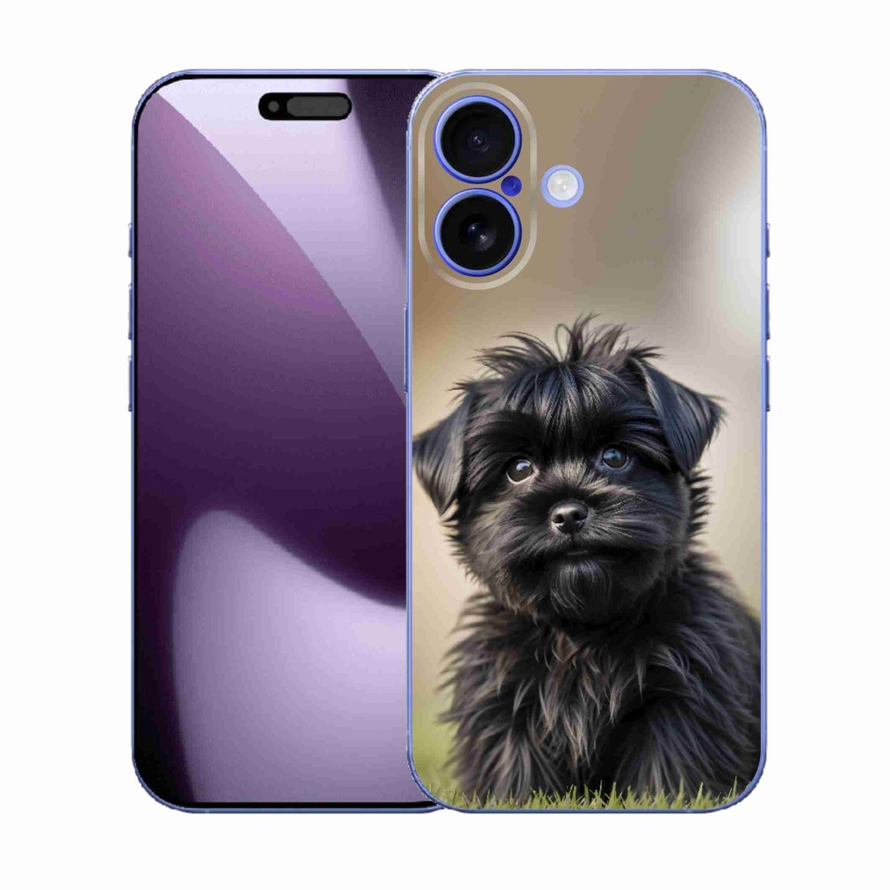 Gelový kryt mmCase na iPhone 17 - roztomilý černý pejsek