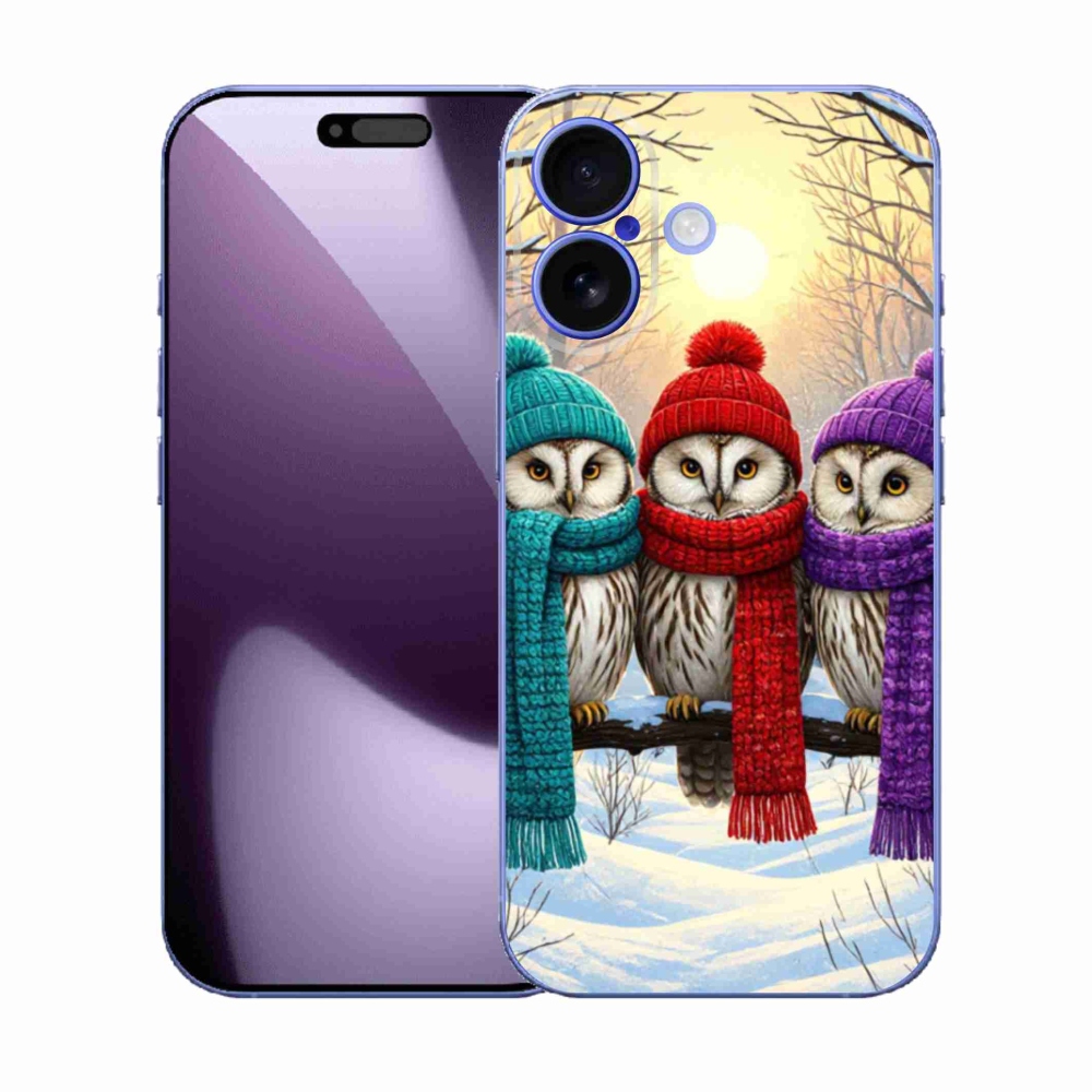 Gelový kryt mmCase na iPhone 17 - soví přátelé