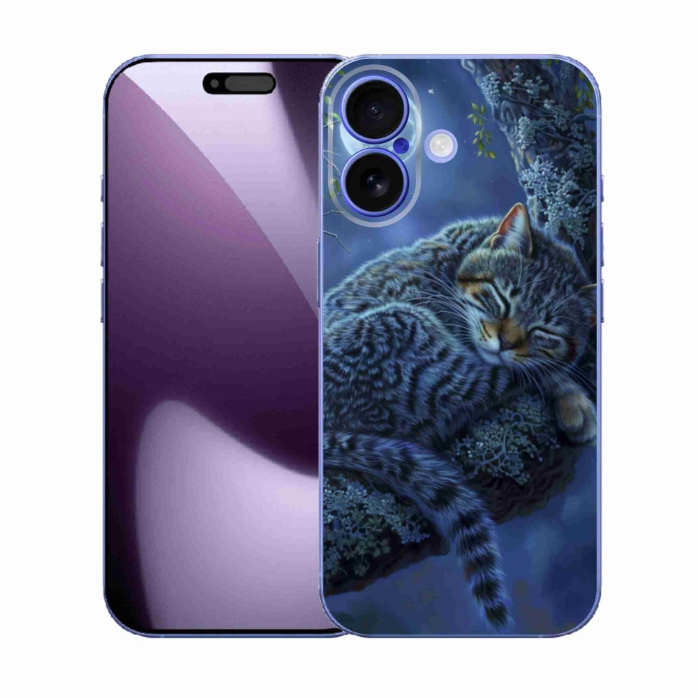 Gelový kryt mmCase na iPhone 17 - spící kočka