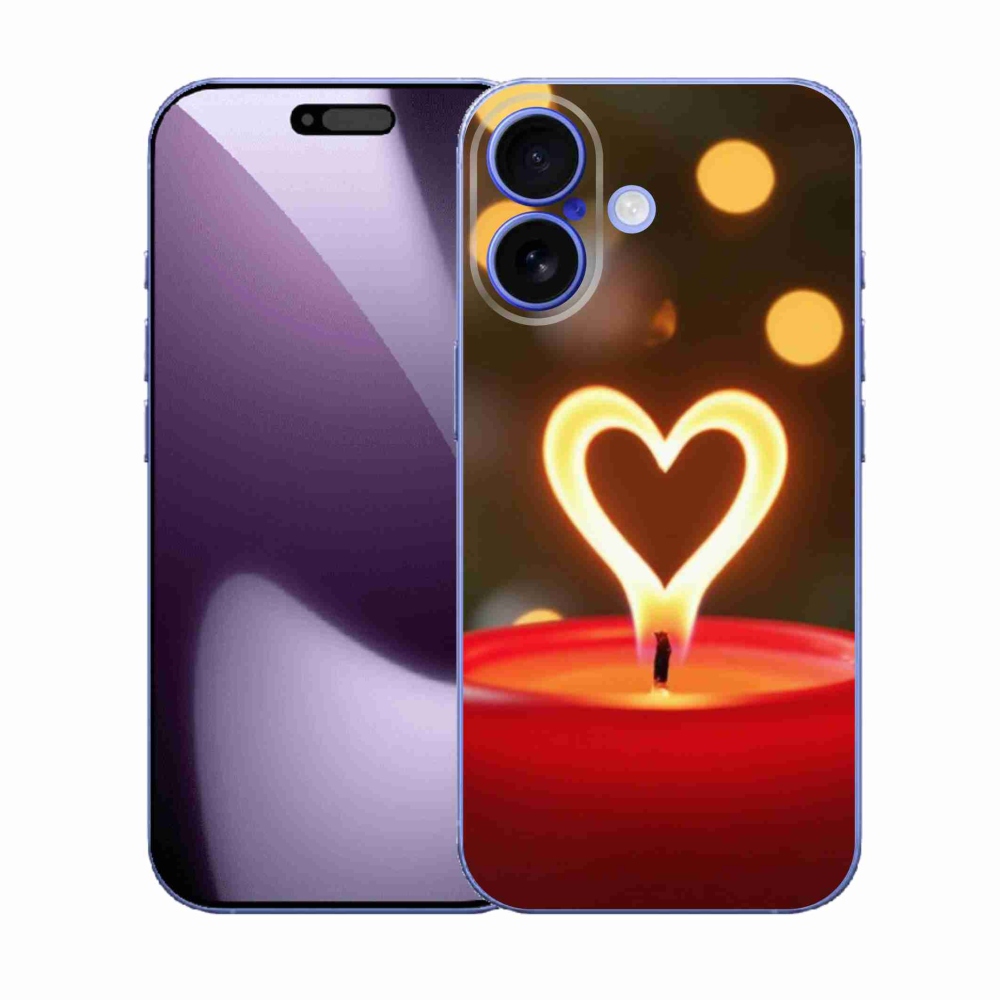 Gelový kryt mmCase na iPhone 17 - srdce z plamene