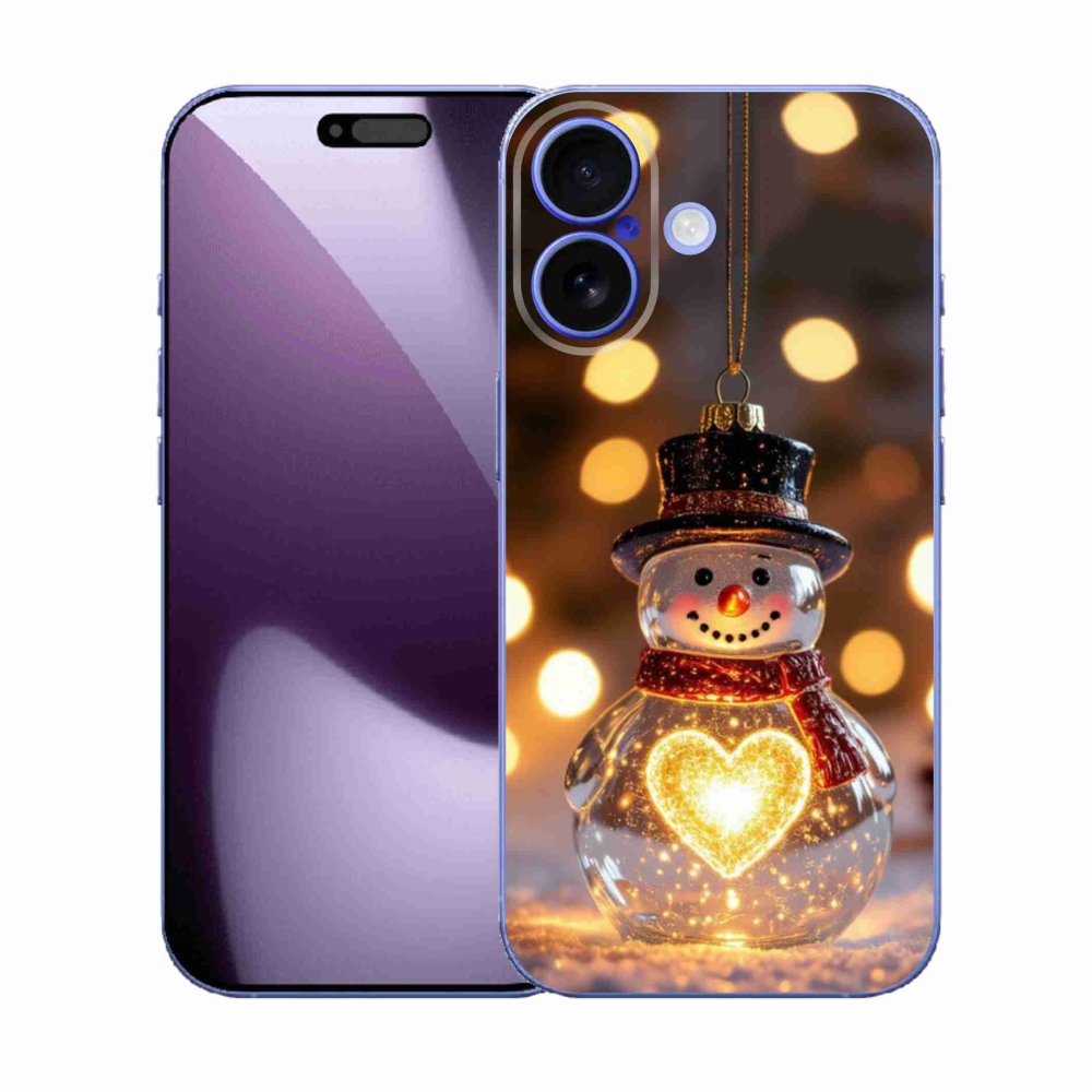 Gelový kryt mmCase na iPhone 17 - svítící vánoční sněhulák