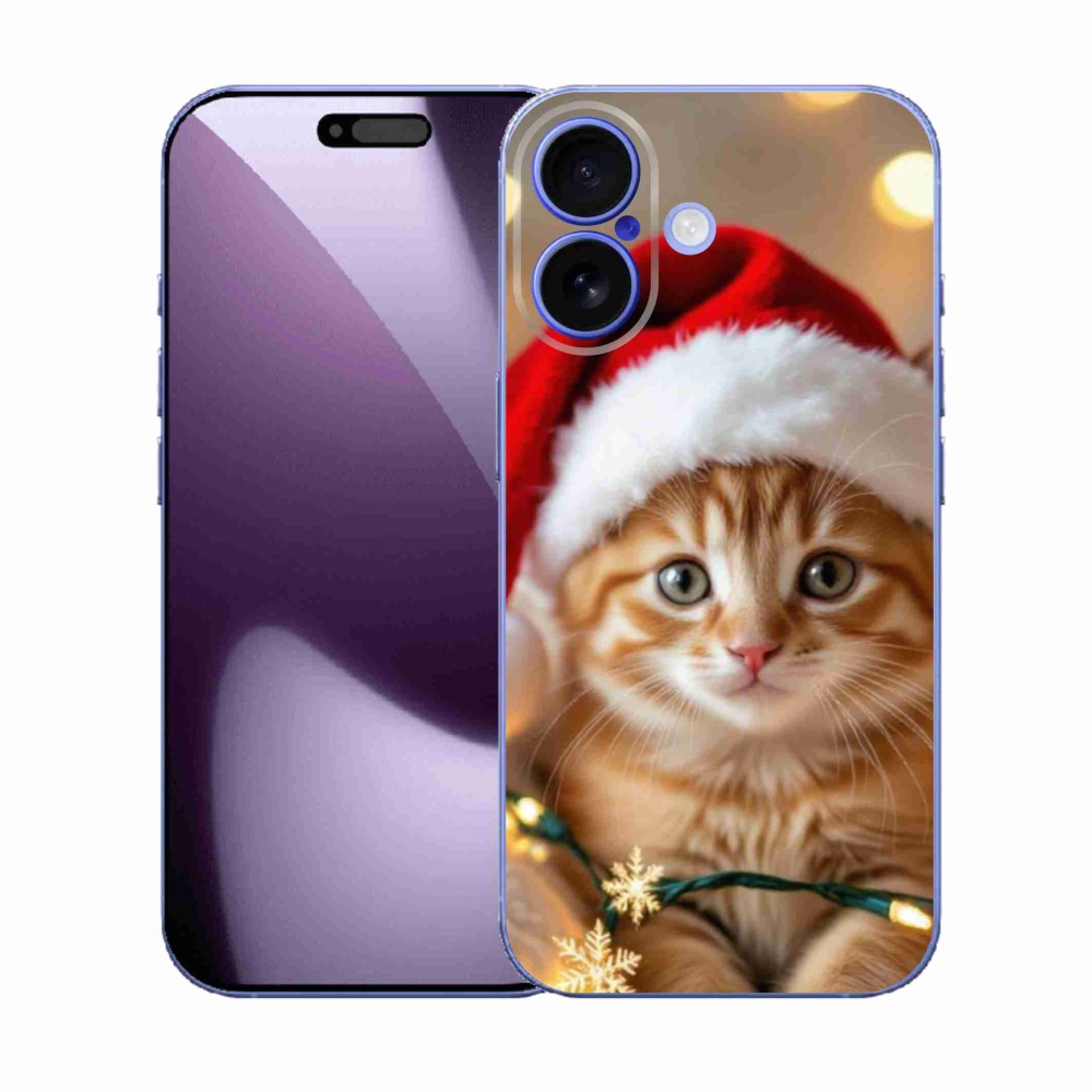 Gelový kryt mmCase na iPhone 17 - vánoční kotě