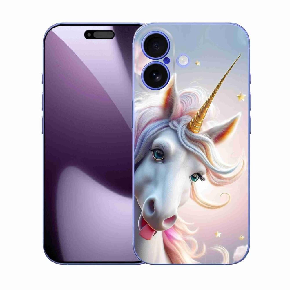 Gelový kryt mmCase na iPhone 17 - veselý jednorožec