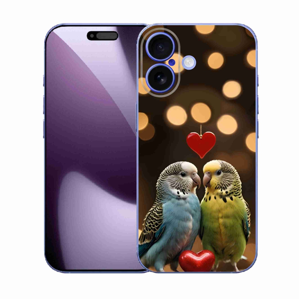 Gelový kryt mmCase na iPhone 17 - zamilovaní papoušci